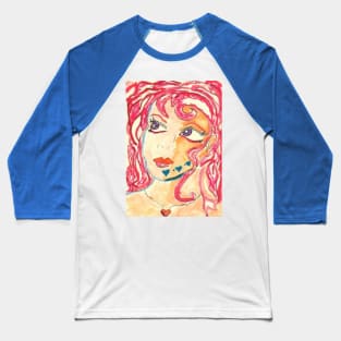 Princess woman girl tattoo face art Baseball T-Shirt